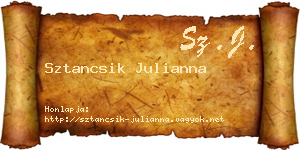 Sztancsik Julianna névjegykártya