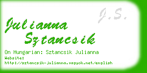 julianna sztancsik business card